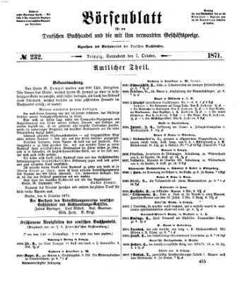 Börsenblatt für den deutschen Buchhandel Samstag 7. Oktober 1871