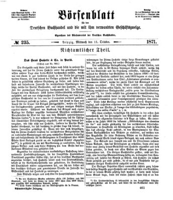 Börsenblatt für den deutschen Buchhandel Mittwoch 11. Oktober 1871