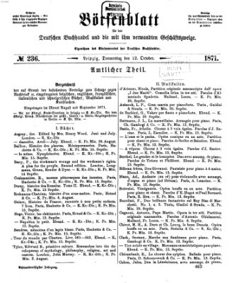 Börsenblatt für den deutschen Buchhandel Donnerstag 12. Oktober 1871