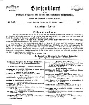 Börsenblatt für den deutschen Buchhandel Montag 23. Oktober 1871