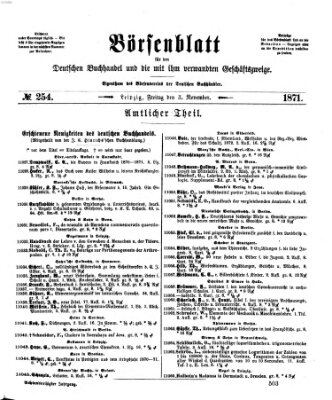 Börsenblatt für den deutschen Buchhandel Freitag 3. November 1871