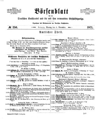 Börsenblatt für den deutschen Buchhandel Montag 6. November 1871