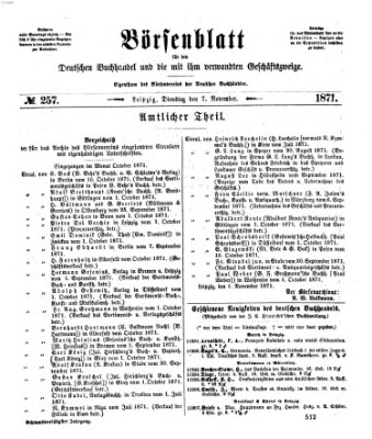 Börsenblatt für den deutschen Buchhandel Dienstag 7. November 1871