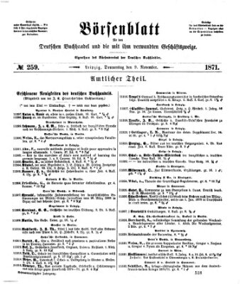 Börsenblatt für den deutschen Buchhandel Donnerstag 9. November 1871