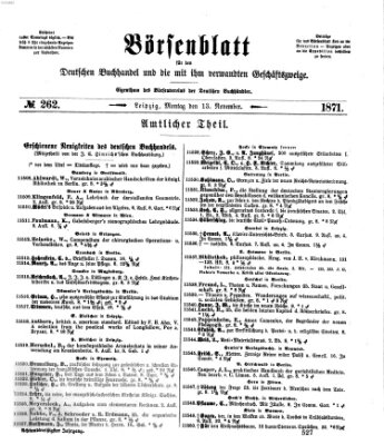 Börsenblatt für den deutschen Buchhandel Montag 13. November 1871