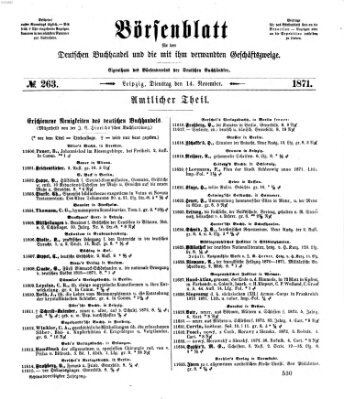 Börsenblatt für den deutschen Buchhandel Dienstag 14. November 1871