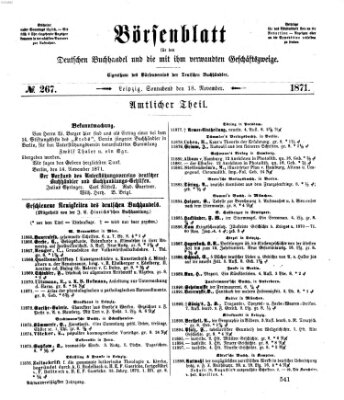 Börsenblatt für den deutschen Buchhandel Samstag 18. November 1871