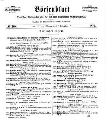 Börsenblatt für den deutschen Buchhandel Montag 20. November 1871