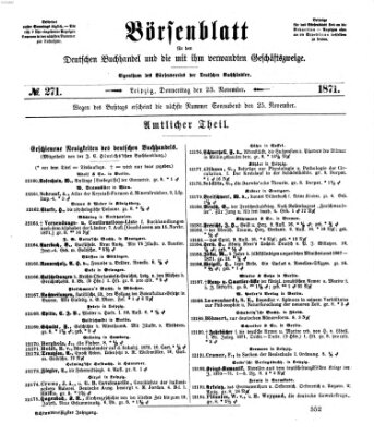 Börsenblatt für den deutschen Buchhandel Donnerstag 23. November 1871