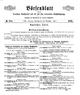 Börsenblatt für den deutschen Buchhandel Dienstag 28. November 1871