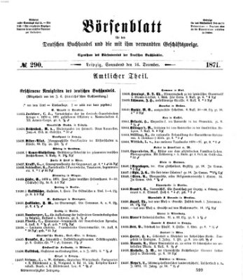 Börsenblatt für den deutschen Buchhandel Samstag 16. Dezember 1871