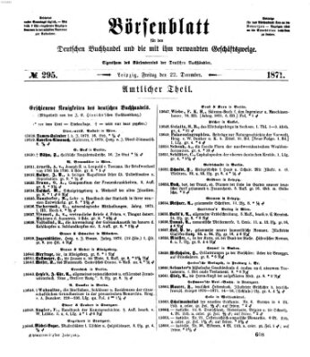 Börsenblatt für den deutschen Buchhandel Freitag 22. Dezember 1871