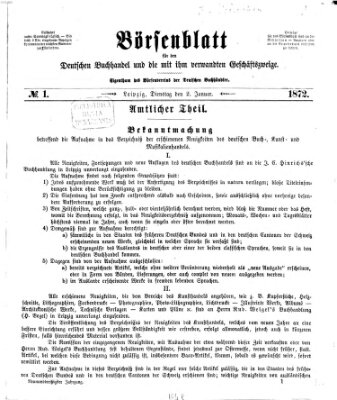 Börsenblatt für den deutschen Buchhandel Dienstag 2. Januar 1872