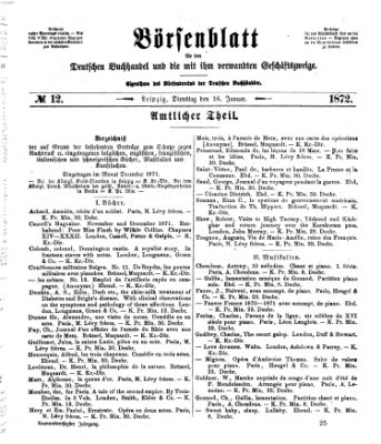 Börsenblatt für den deutschen Buchhandel Dienstag 16. Januar 1872