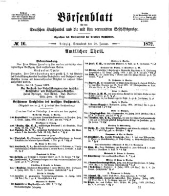 Börsenblatt für den deutschen Buchhandel Samstag 20. Januar 1872