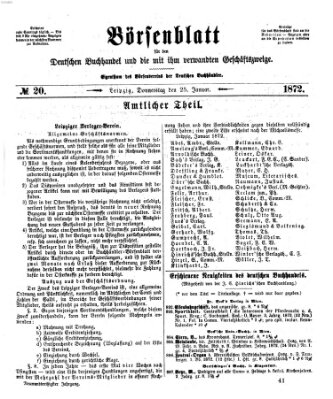 Börsenblatt für den deutschen Buchhandel Donnerstag 25. Januar 1872