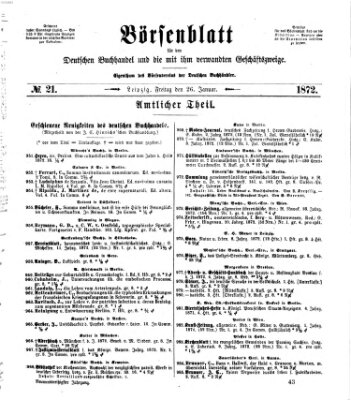 Börsenblatt für den deutschen Buchhandel Freitag 26. Januar 1872