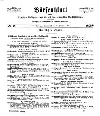 Börsenblatt für den deutschen Buchhandel Samstag 3. Februar 1872