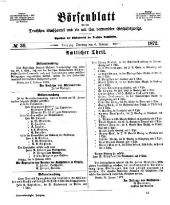 Börsenblatt für den deutschen Buchhandel Dienstag 6. Februar 1872