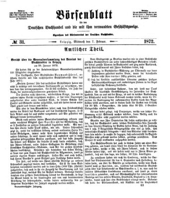 Börsenblatt für den deutschen Buchhandel Mittwoch 7. Februar 1872