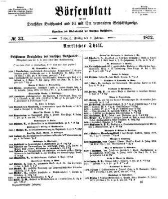 Börsenblatt für den deutschen Buchhandel Freitag 9. Februar 1872