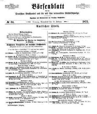 Börsenblatt für den deutschen Buchhandel Samstag 10. Februar 1872