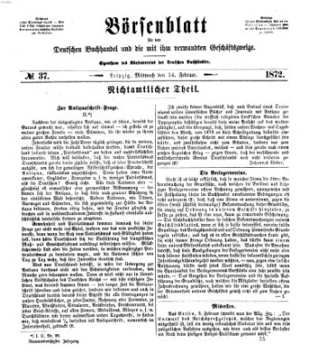 Börsenblatt für den deutschen Buchhandel Mittwoch 14. Februar 1872