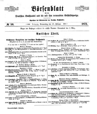 Börsenblatt für den deutschen Buchhandel Donnerstag 29. Februar 1872