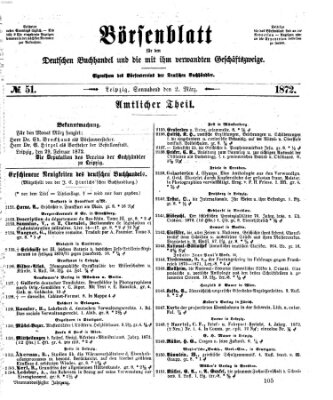 Börsenblatt für den deutschen Buchhandel Samstag 2. März 1872