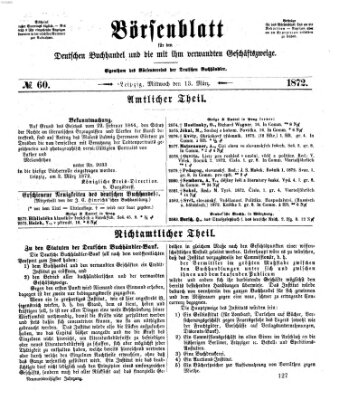 Börsenblatt für den deutschen Buchhandel Mittwoch 13. März 1872