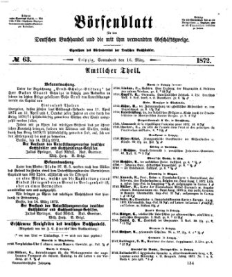 Börsenblatt für den deutschen Buchhandel Samstag 16. März 1872