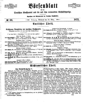 Börsenblatt für den deutschen Buchhandel Mittwoch 20. März 1872