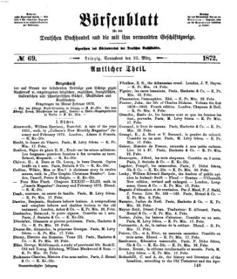 Börsenblatt für den deutschen Buchhandel Samstag 23. März 1872