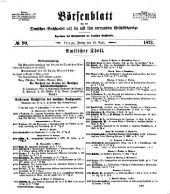 Börsenblatt für den deutschen Buchhandel Freitag 19. April 1872