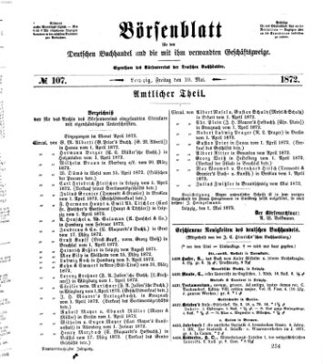 Börsenblatt für den deutschen Buchhandel Freitag 10. Mai 1872