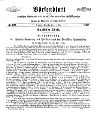 Börsenblatt für den deutschen Buchhandel Dienstag 14. Mai 1872