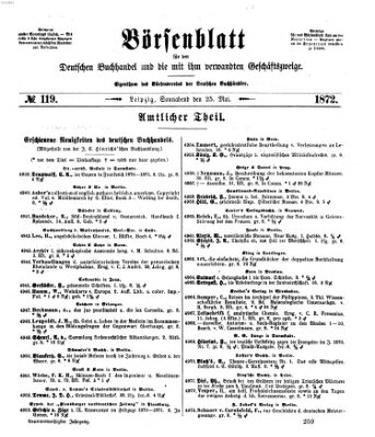 Börsenblatt für den deutschen Buchhandel Samstag 25. Mai 1872