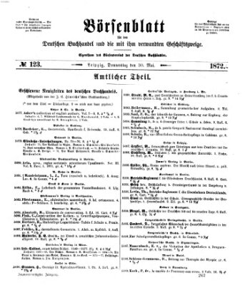 Börsenblatt für den deutschen Buchhandel Donnerstag 30. Mai 1872