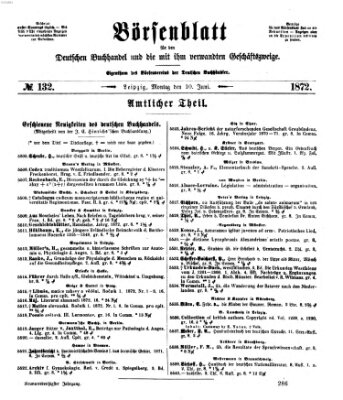 Börsenblatt für den deutschen Buchhandel Montag 10. Juni 1872