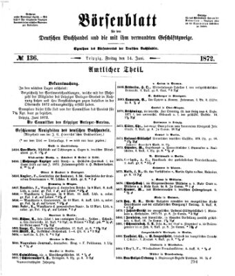 Börsenblatt für den deutschen Buchhandel Freitag 14. Juni 1872