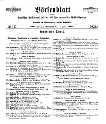 Börsenblatt für den deutschen Buchhandel Samstag 15. Juni 1872