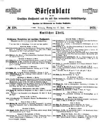 Börsenblatt für den deutschen Buchhandel Montag 17. Juni 1872