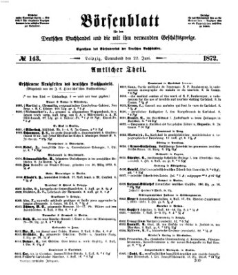 Börsenblatt für den deutschen Buchhandel Samstag 22. Juni 1872