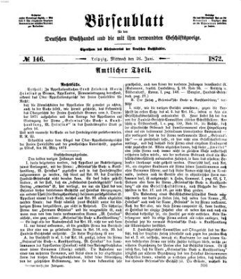 Börsenblatt für den deutschen Buchhandel Mittwoch 26. Juni 1872