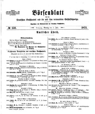 Börsenblatt für den deutschen Buchhandel Montag 1. Juli 1872