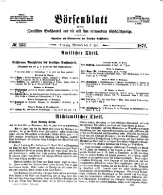 Börsenblatt für den deutschen Buchhandel Mittwoch 3. Juli 1872