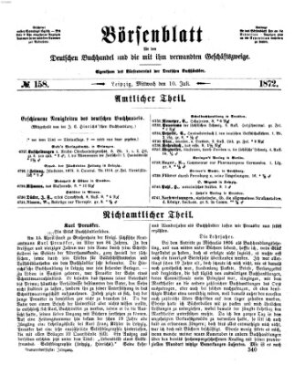 Börsenblatt für den deutschen Buchhandel Mittwoch 10. Juli 1872