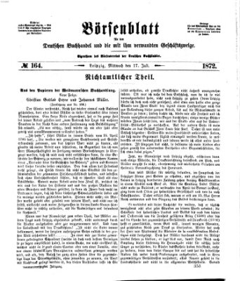 Börsenblatt für den deutschen Buchhandel Mittwoch 17. Juli 1872