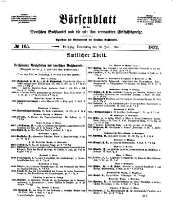 Börsenblatt für den deutschen Buchhandel Donnerstag 18. Juli 1872