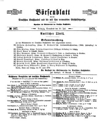 Börsenblatt für den deutschen Buchhandel Samstag 20. Juli 1872